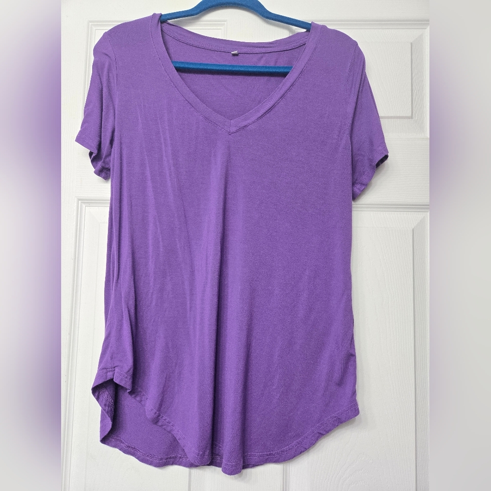 Purple V-Neck Women's Top